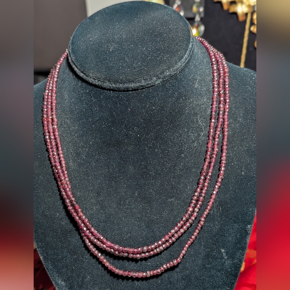 Faceted Garnet Necklace